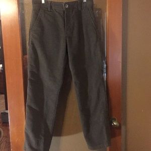 Crew Clothing army green cotton button fly pants